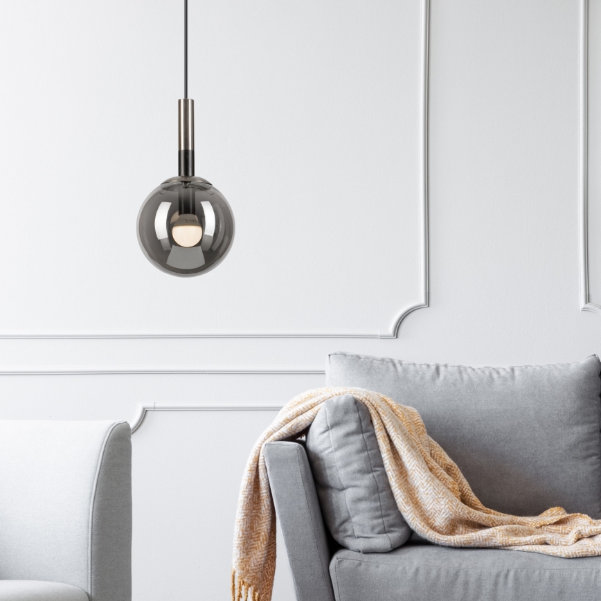 Pendel ROLLO 1xE14/5W/230V mat krom/røget