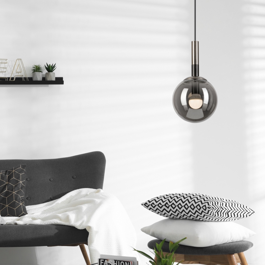 Pendel ROLLO 1xE14/5W/230V mat krom/røget