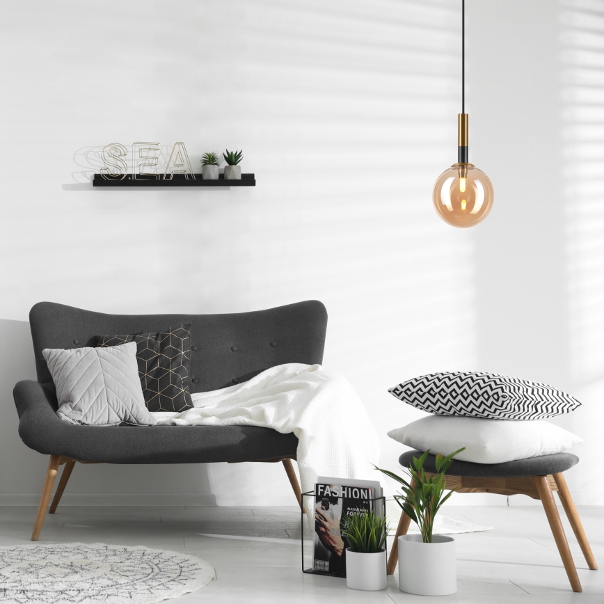 Pendel ROLLO 1xG9/5W/230V guldfarvet/røget beige