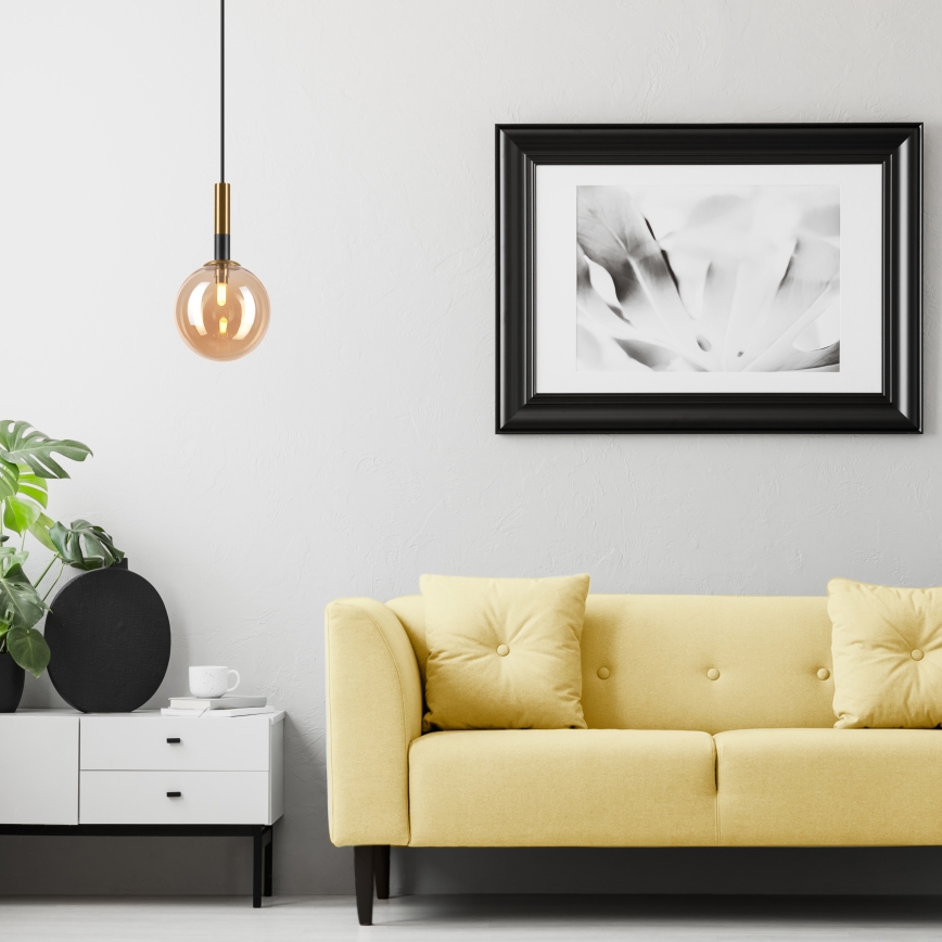Pendel ROLLO 1xG9/5W/230V guldfarvet/røget beige