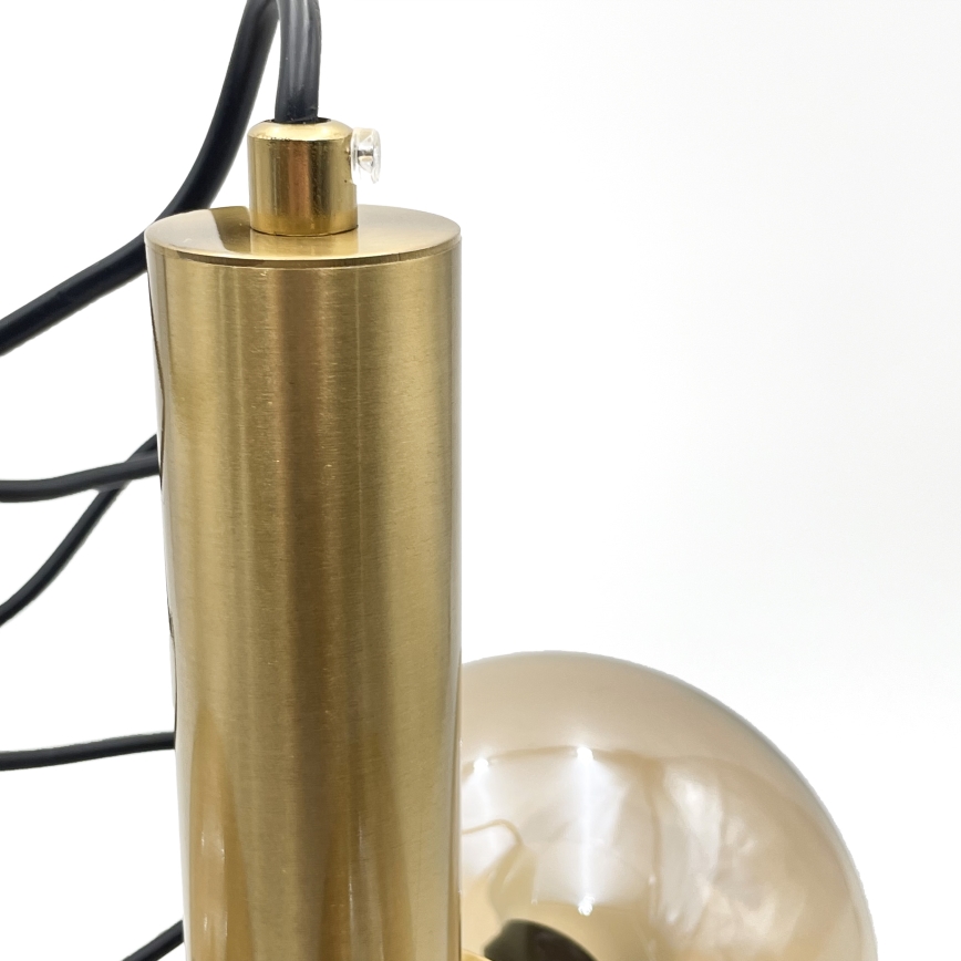 Pendel ROLLO 3xE14/5W/230V guldfarvet/røget beige
