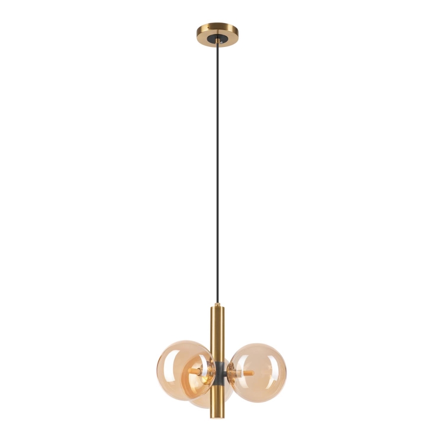 Pendel ROLLO 3xG9/5W/230V guldfarvet/røget beige