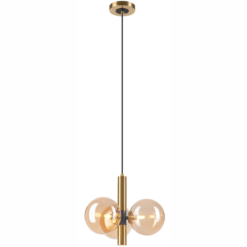 Pendel ROLLO 3xG9/5W/230V guldfarvet/røget beige