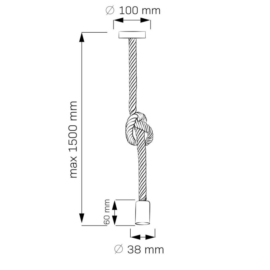 Pendel ROPE 1xE27/12W/230V