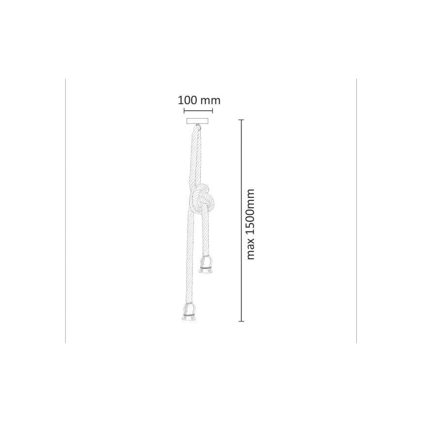 Pendel ROPE 2xE27/12W/230V