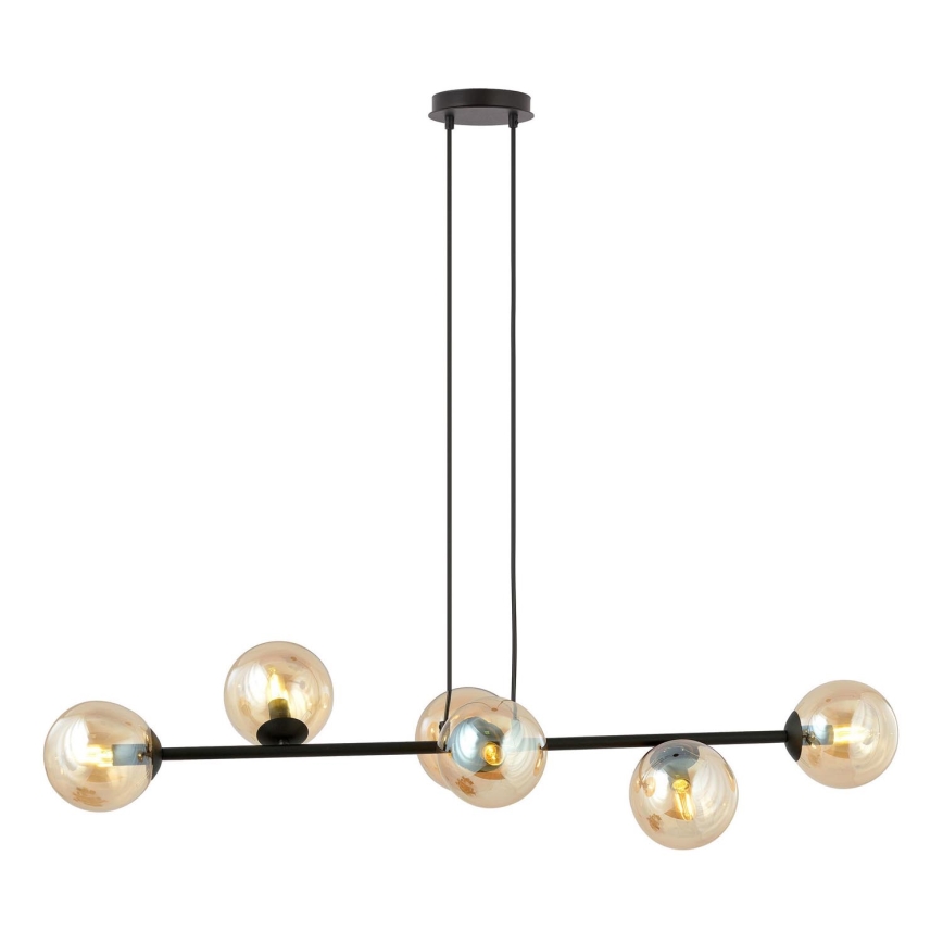 Pendel ROSSI 6xE14/10W/230V sort/beige