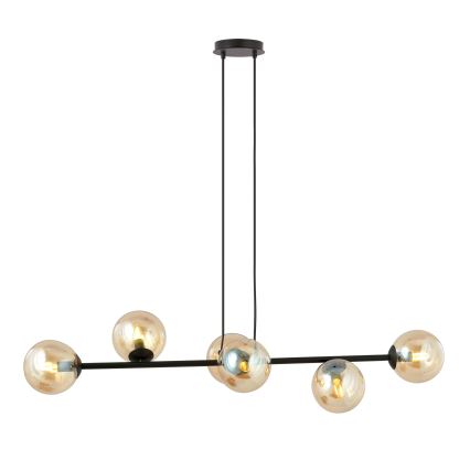 Pendel ROSSI 6xE14/10W/230V sort/beige