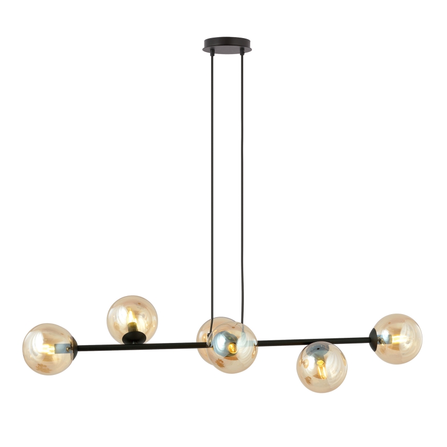 Pendel ROSSI 6xE14/10W/230V sort/beige