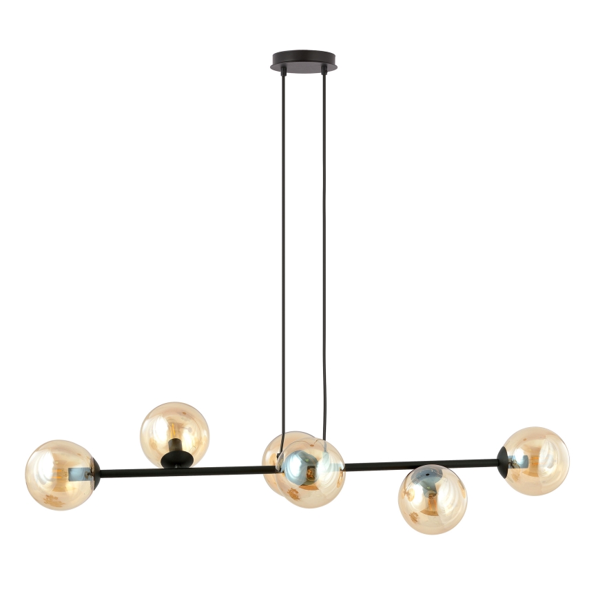 Pendel ROSSI 6xE14/10W/230V sort/beige