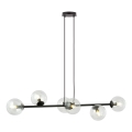 Pendel ROSSI 6xE14/10W/230V sort/transparent