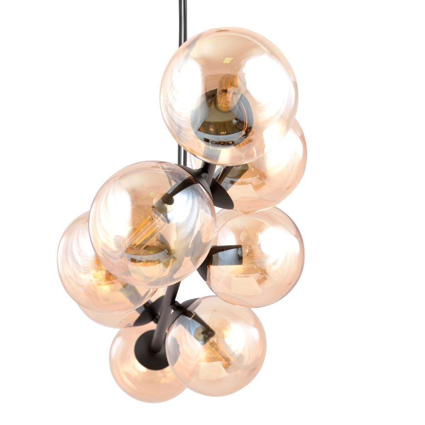 Pendel ROSSI 8xE14/10W/230V sort/beige