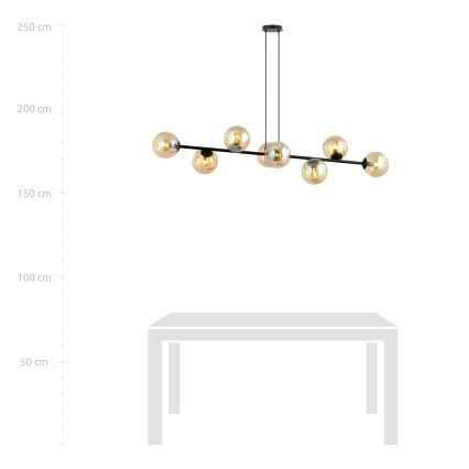 Pendel ROSSI 8xE14/10W/230V sort/beige