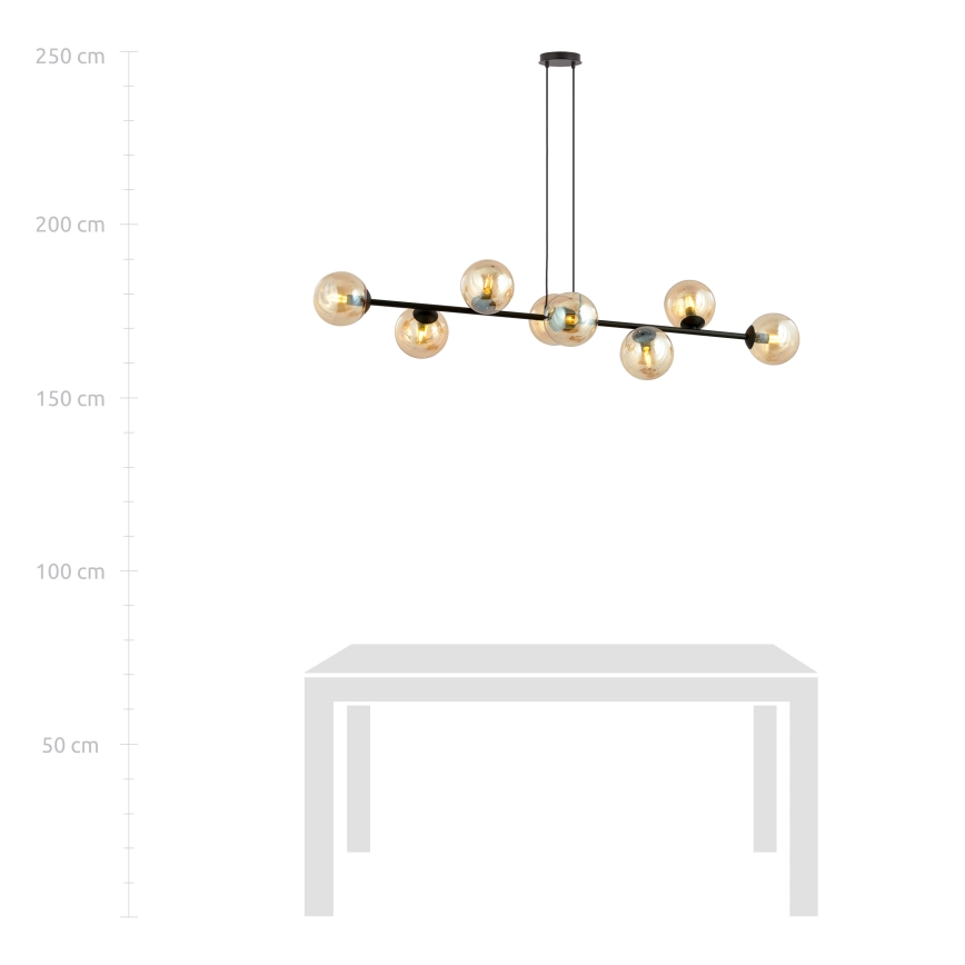 Pendel ROSSI 8xE14/10W/230V sort/beige