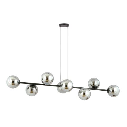 Pendel ROSSI 8xE14/10W/230V sort/grå
