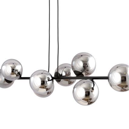 Pendel ROSSI 8xE14/10W/230V sort/grå