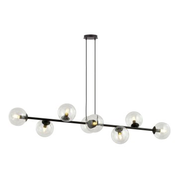 Pendel ROSSI 8xE14/10W/230V sort/transparent