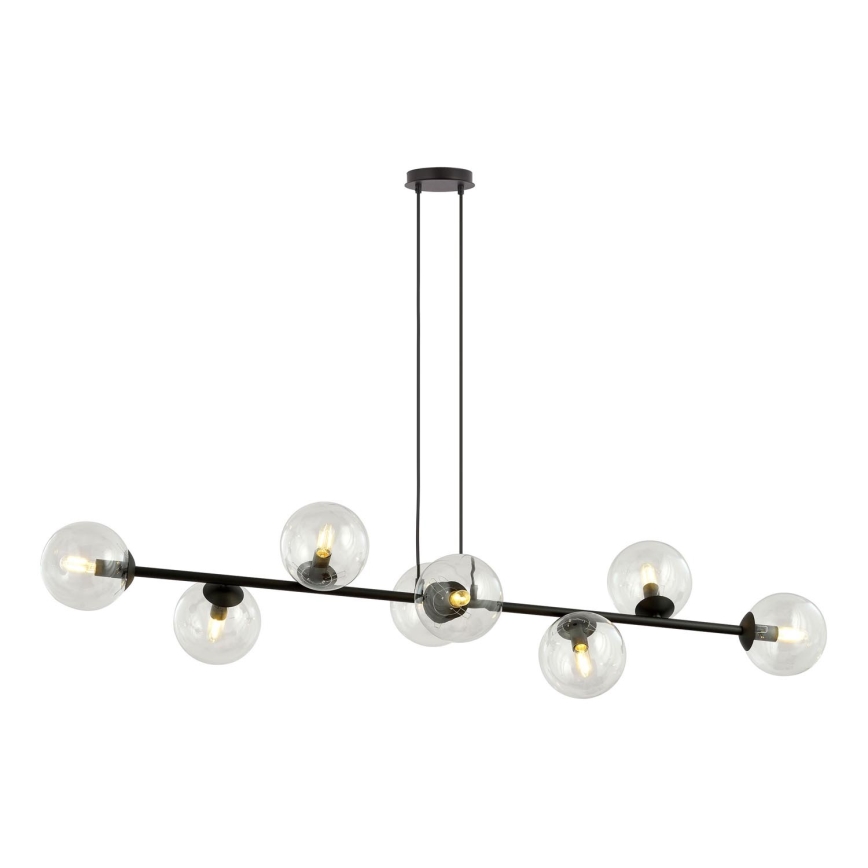 Pendel ROSSI 8xE14/10W/230V sort/transparent