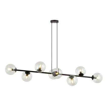 Pendel ROSSI 8xE14/10W/230V sort/transparent