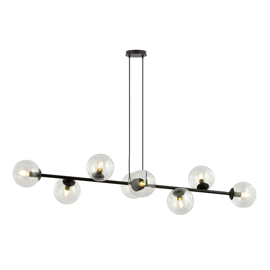 Pendel ROSSI 8xE14/10W/230V sort/transparent