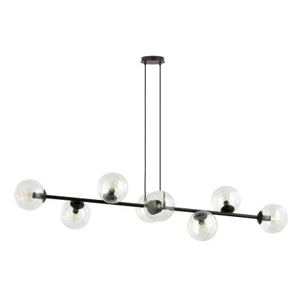 Pendel ROSSI 8xE14/10W/230V sort/transparent