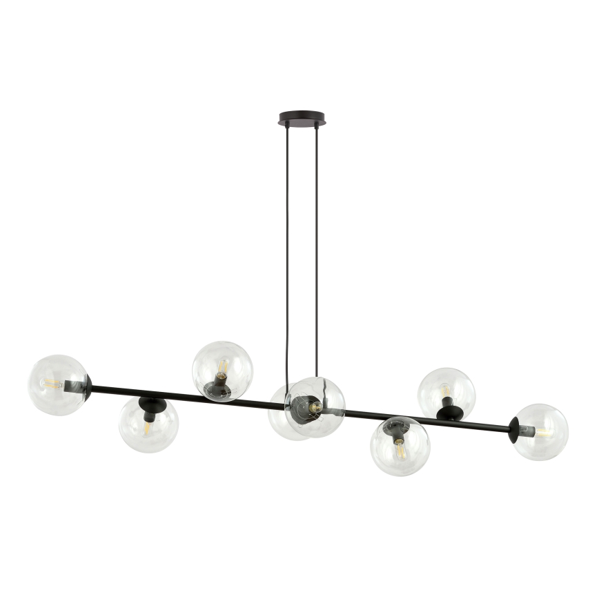 Pendel ROSSI 8xE14/10W/230V sort/transparent