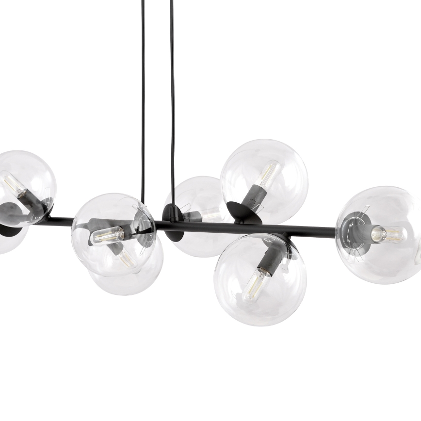 Pendel ROSSI 8xE14/10W/230V sort/transparent