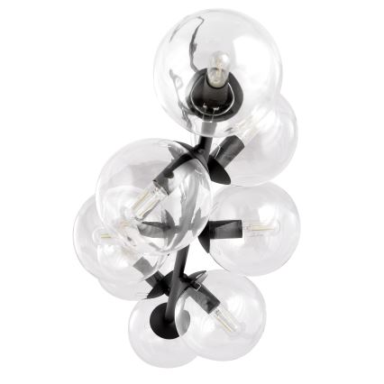 Pendel ROSSI 8xE14/10W/230V sort/transparent