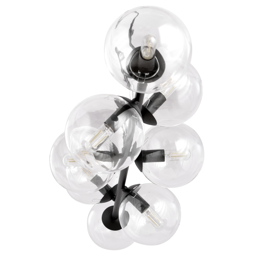 Pendel ROSSI 8xE14/10W/230V sort/transparent