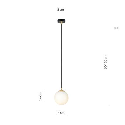 Pendel ROYAL 1xE14/10W/230V diameter 14 cm sort