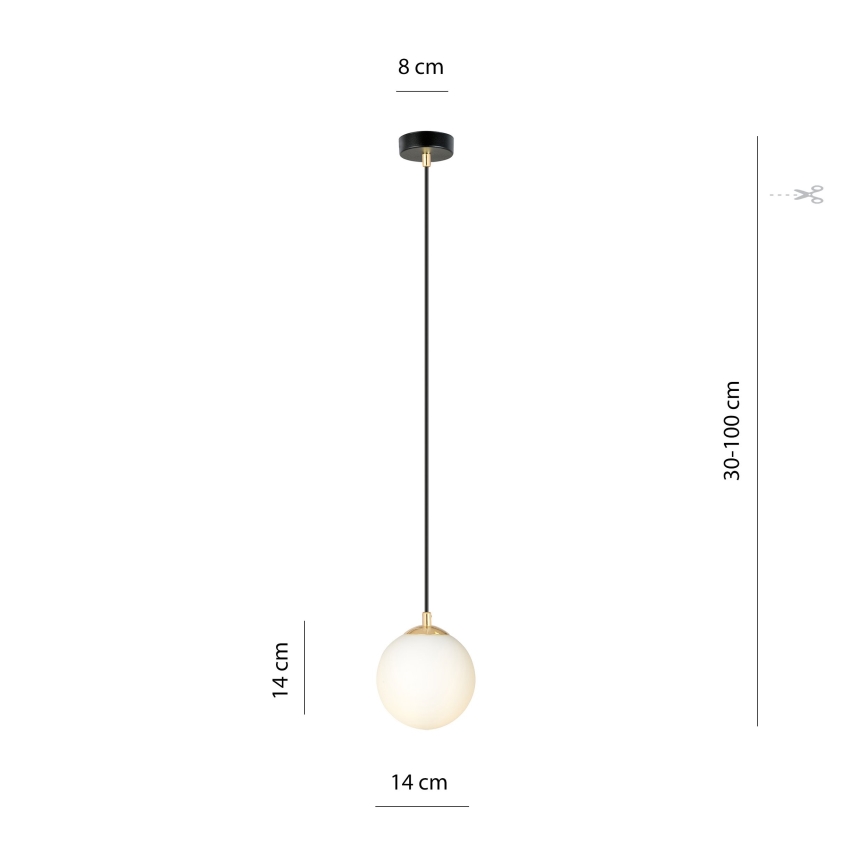 Pendel ROYAL 1xE14/10W/230V diameter 14 cm sort