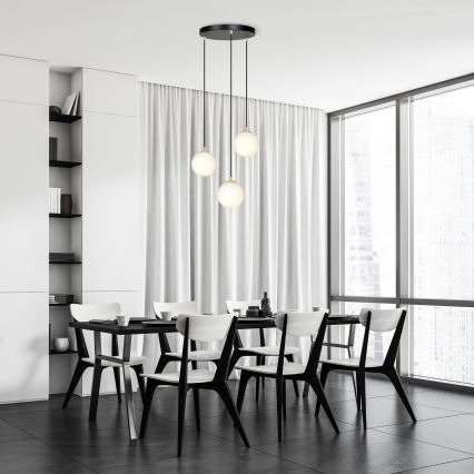 Pendel ROYAL 3xE14/10W/230V diameter 30 cm sort