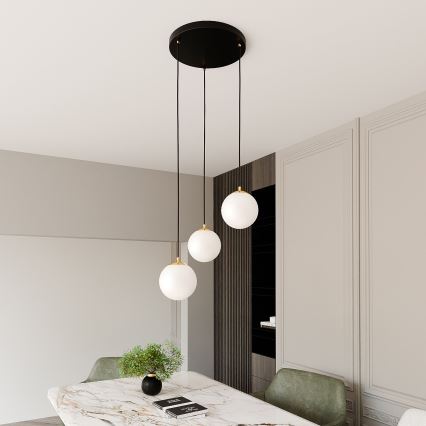 Pendel ROYAL 3xE14/10W/230V diameter 30 cm sort