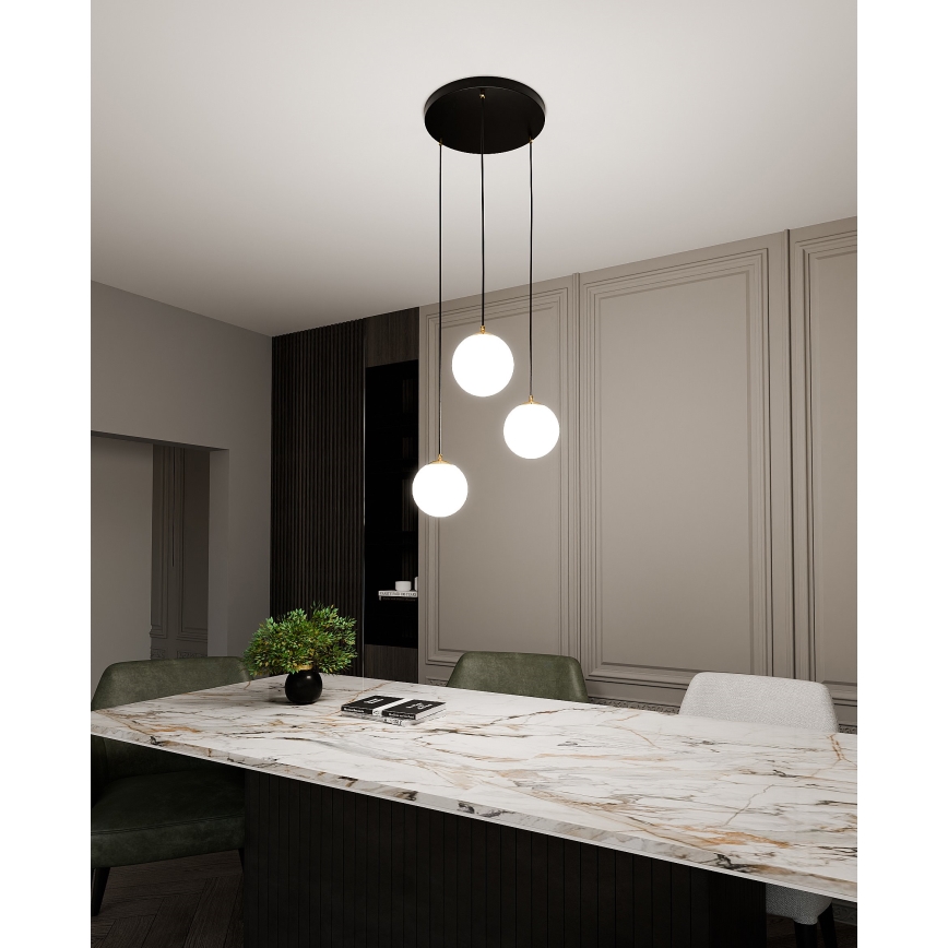 Pendel ROYAL 3xE14/10W/230V diameter 30 cm sort