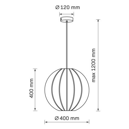 Pendel SENSAI 1xE27/20W/230V diameter 40 cm sort
