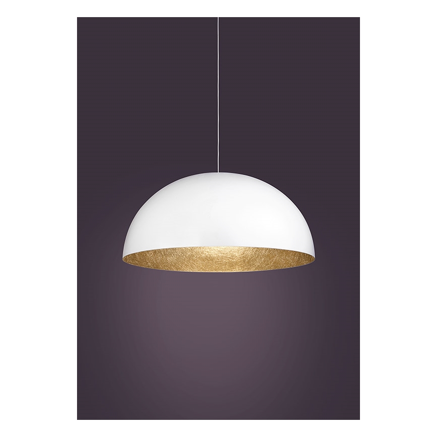 Pendel SFERA 1xE27/60W/230V diameter 35 cm hvid/gylden