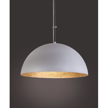 Pendel SFERA 1xE27/60W/230V diameter 50 cm grå/gylden