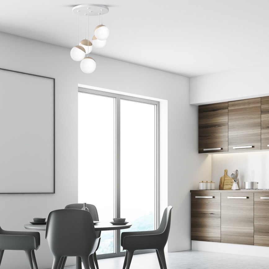 Pendel SFERA WOOD 5xE14/40W/230V