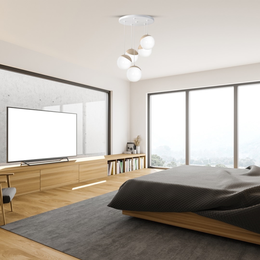 Pendel SFERA WOOD 5xE14/40W/230V