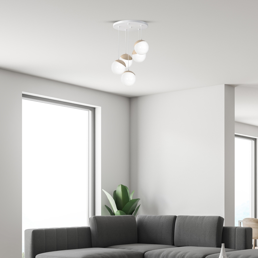 Pendel SFERA WOOD 5xE14/40W/230V