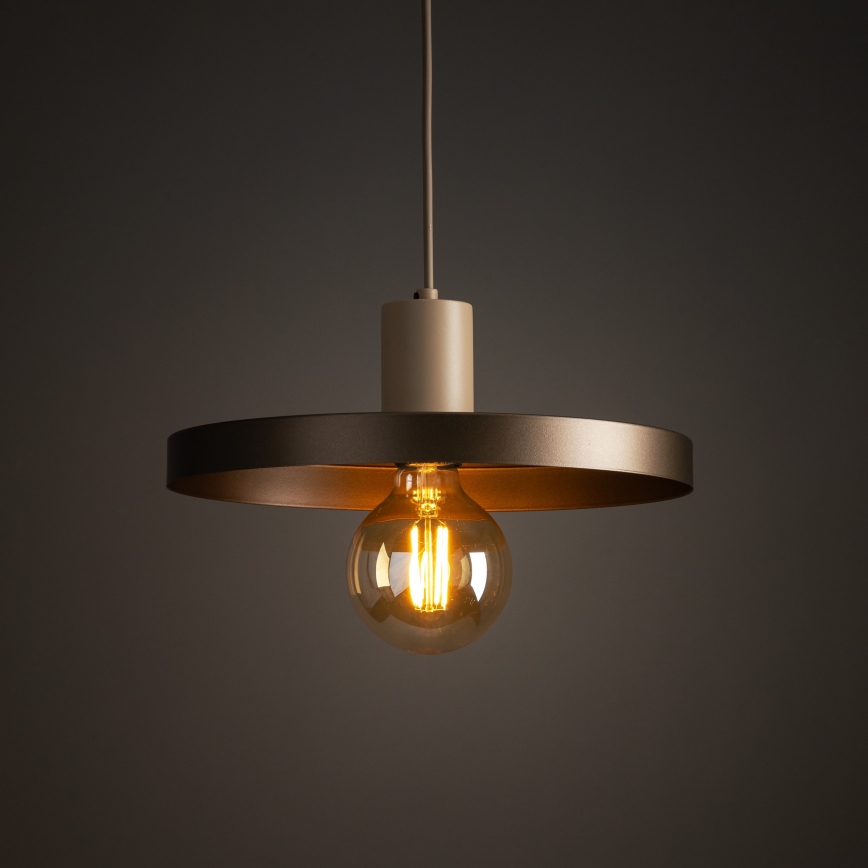 Pendel SILA 1xE27/15W/230V diameter 30 cm brun/beige