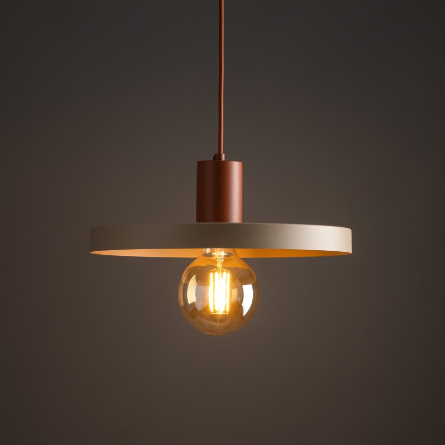 Pendel SILA 1xE27/15W/230V diameter 40 cm beige/mursten