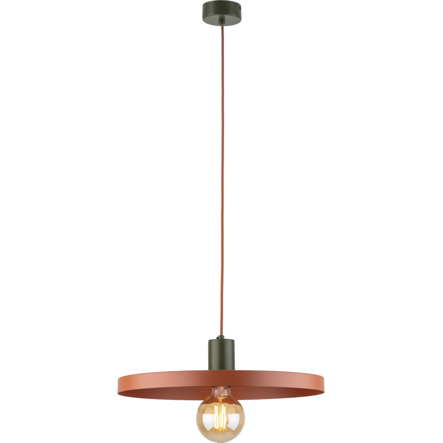 Pendel SILA 1xE27/15W/230V diameter 40 cm mursten/grøn
