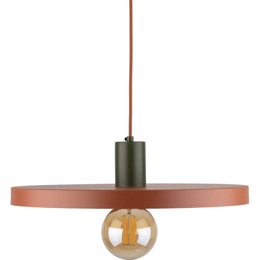 Pendel SILA 1xE27/15W/230V diameter 40 cm mursten/grøn