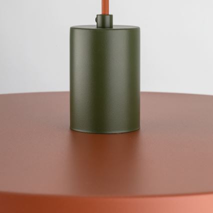 Pendel SILA 1xE27/15W/230V diameter 40 cm mursten/grøn
