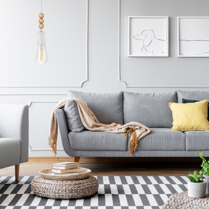 Pendel SIMON 1xE27/60W/230V bøg - FSC certificeret
