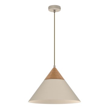 Pendel SINGLE 1xE27/15W/230V beige/bøg