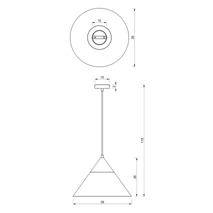 Pendel SINGLE 1xE27/15W/230V hvid/bøg