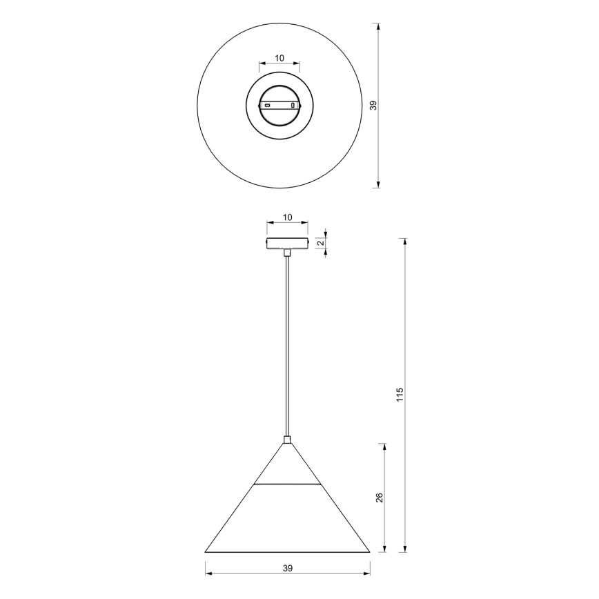 Pendel SINGLE 1xE27/15W/230V hvid/bøg