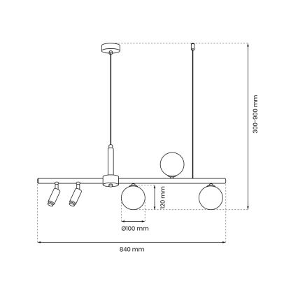 Pendel SIRIO 5xG9/25W/230V sort