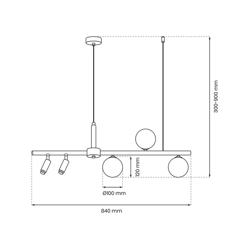 Pendel SIRIO 5xG9/25W/230V sort